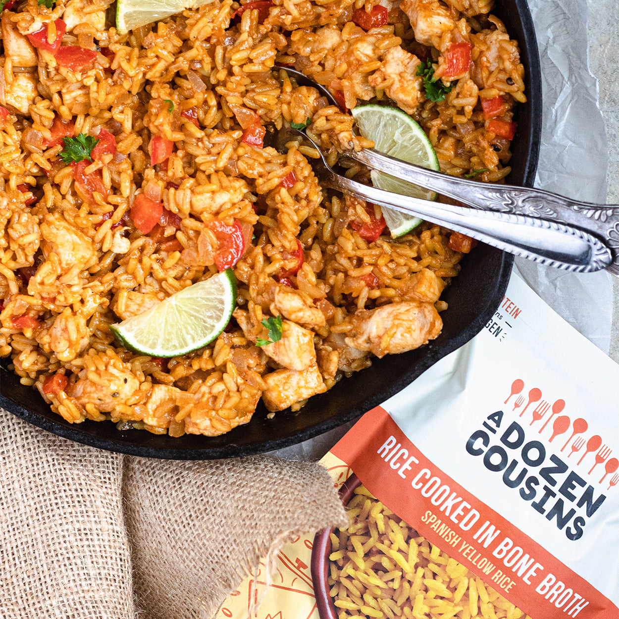 Spanish Yellow - Rice Cooked in Bone Broth (12 Pack)