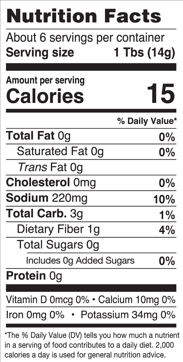 Nutritional Label