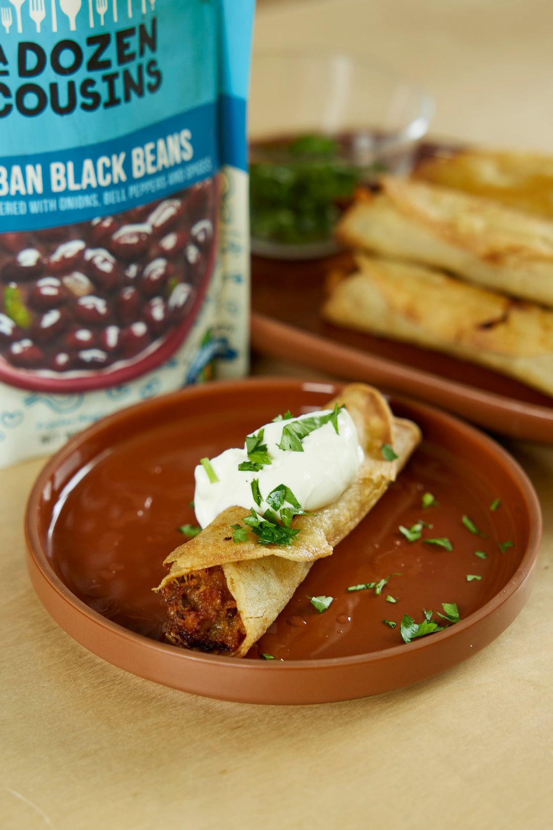 SWEET POTATO BLACK BEAN FLAUTAS