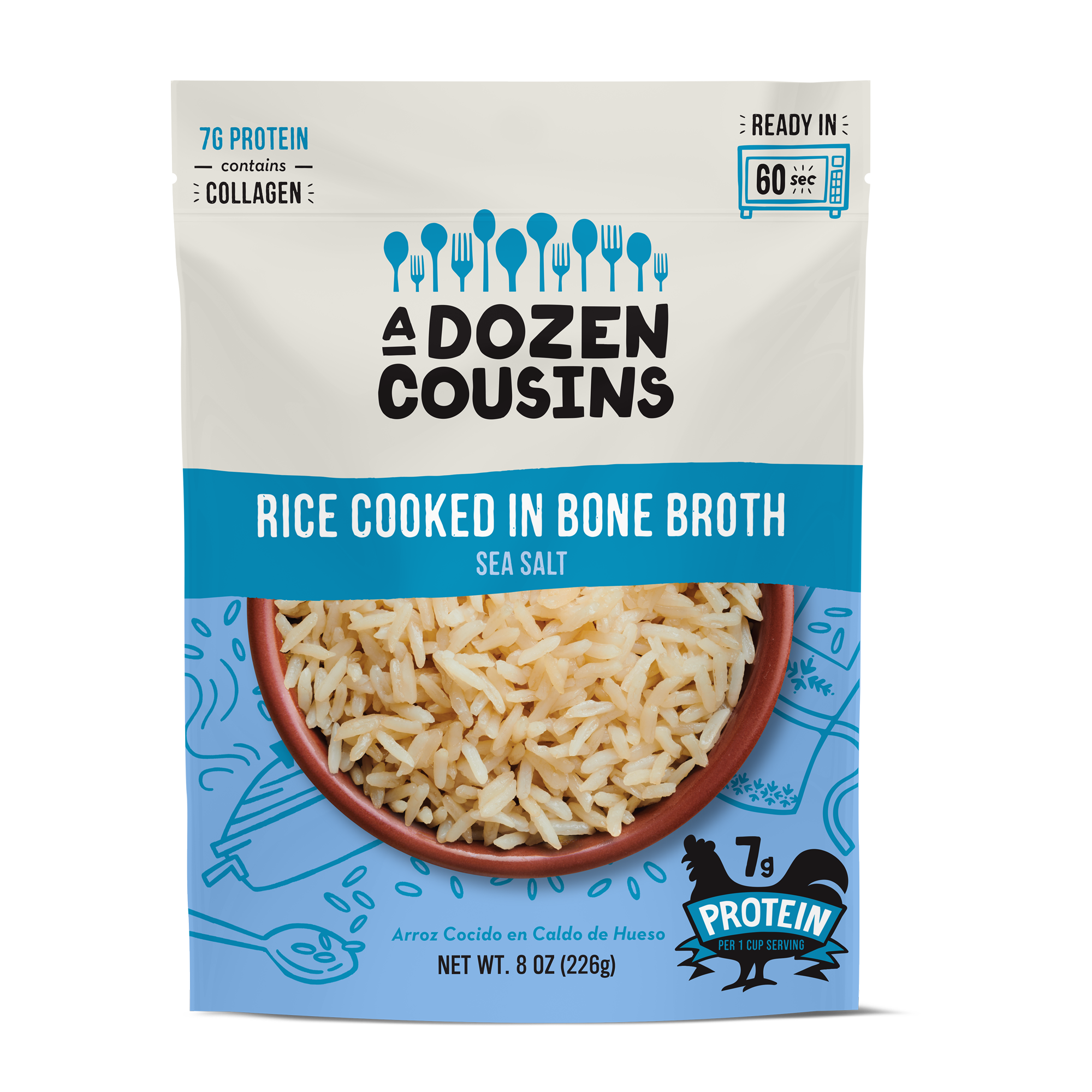 Sea Salt - Rice Cooked in Bone Broth (12 Pack) – A Dozen Cousins