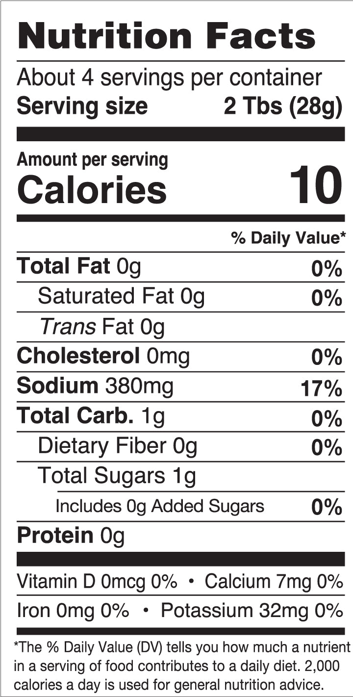 Nutritional Label