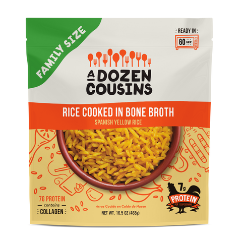Family Size Spanish Yellow - Rice Cooked in Bone Broth Rice (6 pack)