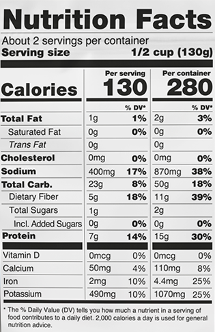 Nutritional Label